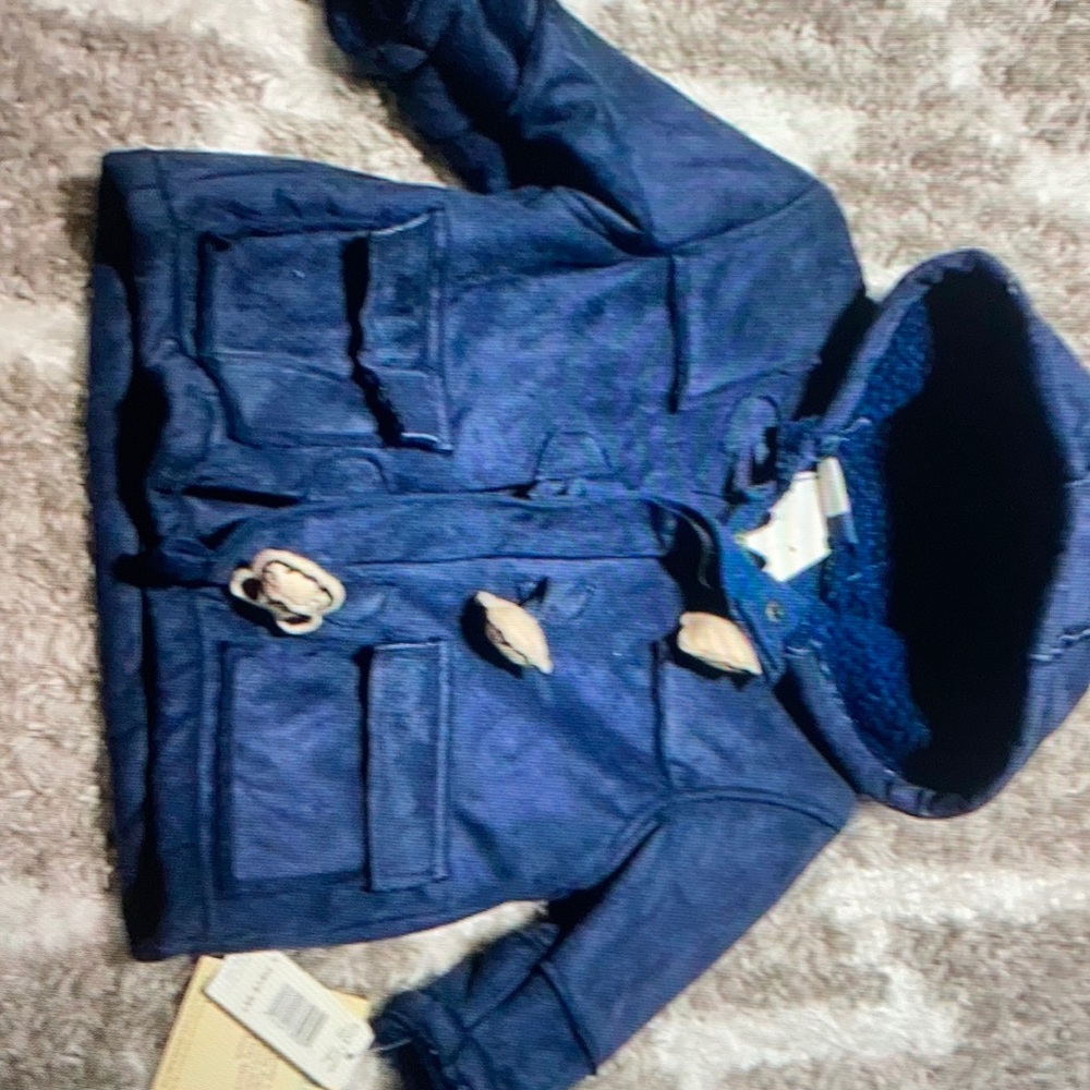 Vitamins Kids blue soft coat toggle buttons